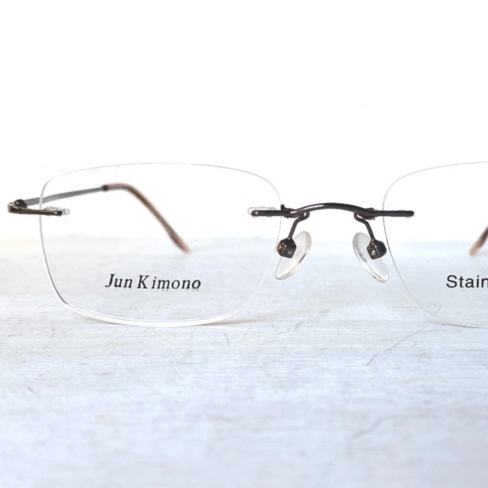 Vintage NWT Jun Kimono Rimless Eyeglasses Japan 1990’s Unisex Low Profile